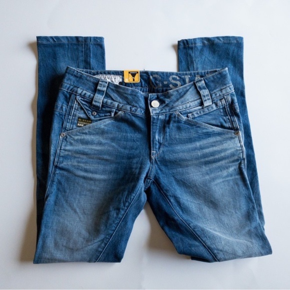 G-STAR RAW Tapered Blue Wash Jeans Elastic Denim